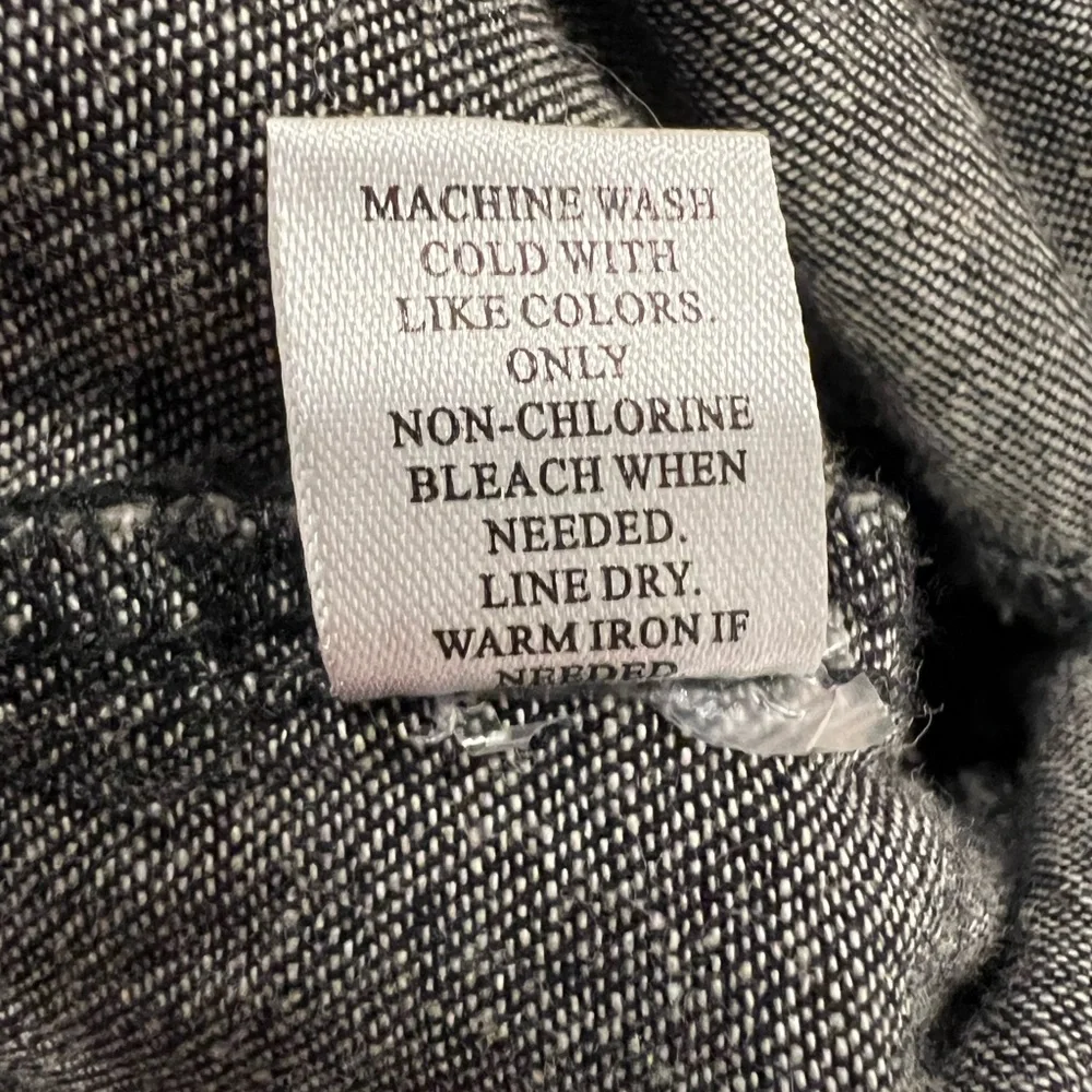 NWT G. Kale Women PXL Faded Black Denim Button-Down Jumpsuit 100% Cotton Pockets